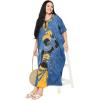 imageCaftans for Women Plus Size Polyester Maxi Beach Dresses Bathing Suit Cover Up Long Kaftan Swimsuit Coverup House DressBlue