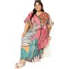 imageCaftans for Women Plus Size Polyester Maxi Beach Dresses Bathing Suit Cover Up Long Kaftan Swimsuit Coverup House DressCoral Pink
