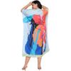 imageCaftans for Women Plus Size Polyester Maxi Beach Dresses Bathing Suit Cover Up Long Kaftan Swimsuit Coverup House DressDusty Rose