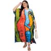imageCaftans for Women Plus Size Polyester Maxi Beach Dresses Bathing Suit Cover Up Long Kaftan Swimsuit Coverup House DressNavy Blue