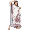 imageCaftans for Women Plus Size Polyester Maxi Beach Dresses Bathing Suit Cover Up Long Kaftan Swimsuit Coverup House DressOffwhite Paisley