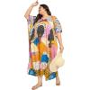 imageCaftans for Women Plus Size Polyester Maxi Beach Dresses Bathing Suit Cover Up Long Kaftan Swimsuit Coverup House DressOrange  Pink