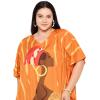 imageCaftans for Women Plus Size Polyester Maxi Beach Dresses Bathing Suit Cover Up Long Kaftan Swimsuit Coverup House DressOrange