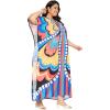 imageCaftans for Women Plus Size Polyester Maxi Beach Dresses Bathing Suit Cover Up Long Kaftan Swimsuit Coverup House DressPeach  Blue