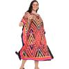 imageCaftans for Women Plus Size Polyester Maxi Beach Dresses Bathing Suit Cover Up Long Kaftan Swimsuit Coverup House DressPink  Black