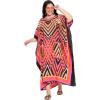 imageCaftans for Women Plus Size Polyester Maxi Beach Dresses Bathing Suit Cover Up Long Kaftan Swimsuit Coverup House DressPink  Black