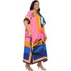 imageCaftans for Women Plus Size Polyester Maxi Beach Dresses Bathing Suit Cover Up Long Kaftan Swimsuit Coverup House DressPink
