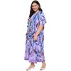 imageCaftans for Women Plus Size Polyester Maxi Beach Dresses Bathing Suit Cover Up Long Kaftan Swimsuit Coverup House DressPurple