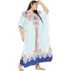 imageCaftans for Women Plus Size Polyester Maxi Beach Dresses Bathing Suit Cover Up Long Kaftan Swimsuit Coverup House DressWhite Paisley  Floral