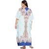 imageCaftans for Women Plus Size Polyester Maxi Beach Dresses Bathing Suit Cover Up Long Kaftan Swimsuit Coverup House DressWhite Paisley  Floral