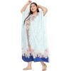 imageCaftans for Women Plus Size Polyester Maxi Beach Dresses Bathing Suit Cover Up Long Kaftan Swimsuit Coverup House DressWhite Paisley  Floral