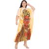 imageCaftans for Women Plus Size Polyester Maxi Beach Dresses Bathing Suit Cover Up Long Kaftan Swimsuit Coverup House DressYellow
