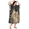 imageWomen Plus Size Caftans Polyester Bathing Suit Cover Up Dubai Kaftan Maxi House Dresses for SummerBlack  Beige Leopard