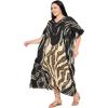 imageWomen Plus Size Caftans Polyester Bathing Suit Cover Up Dubai Kaftan Maxi House Dresses for SummerBlack  Beige Leopard