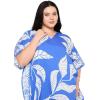 imageWomen Plus Size Caftans Polyester Bathing Suit Cover Up Dubai Kaftan Maxi House Dresses for SummerBlue