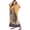 imageWomen Plus Size Caftans Polyester Bathing Suit Cover Up Dubai Kaftan Maxi House Dresses for SummerMustard  Brown