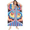 imageCaftans for Women Plus Size Polyester Maxi Beach Dresses Bathing Suit Cover Up Long Kaftan Swimsuit Coverup House DressPeach  Blue