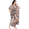 imageGypsie Blu Caftan Dresses for Women Polyester Plus Size Moo Moos Bathing Suit Cover Up Kaftan BeachDress Resort Lounge OutfitBlack  Beige