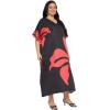 imageGypsie Blu Caftan Dresses for Women Polyester Plus Size Moo Moos Bathing Suit Cover Up Kaftan BeachDress Resort Lounge OutfitBlack  Red
