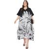 imageGypsie Blu Caftan Dresses for Women Polyester Plus Size Moo Moos Bathing Suit Cover Up Kaftan BeachDress Resort Lounge OutfitBlack  White