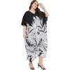 imageGypsie Blu Caftan Dresses for Women Polyester Plus Size Moo Moos Bathing Suit Cover Up Kaftan BeachDress Resort Lounge OutfitBlack  White