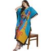 imageGypsie Blu Caftan Dresses for Women Polyester Plus Size Moo Moos Bathing Suit Cover Up Kaftan BeachDress Resort Lounge OutfitBlue