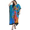 imageGypsie Blu Caftan Dresses for Women Polyester Plus Size Moo Moos Bathing Suit Cover Up Kaftan BeachDress Resort Lounge OutfitBlue