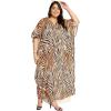 imageGypsie Blu Caftan Dresses for Women Polyester Plus Size Moo Moos Bathing Suit Cover Up Kaftan BeachDress Resort Lounge OutfitBrown