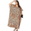 imageGypsie Blu Caftan Dresses for Women Polyester Plus Size Moo Moos Bathing Suit Cover Up Kaftan BeachDress Resort Lounge OutfitBrown