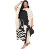 imageGypsie Blu Caftan Dresses for Women Polyester Plus Size Moo Moos Bathing Suit Cover Up Kaftan BeachDress Resort Lounge OutfitCream  Black