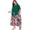 imageGypsie Blu Caftan Dresses for Women Polyester Plus Size Moo Moos Bathing Suit Cover Up Kaftan BeachDress Resort Lounge OutfitGreen Floral