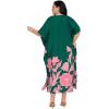 imageGypsie Blu Caftan Dresses for Women Polyester Plus Size Moo Moos Bathing Suit Cover Up Kaftan BeachDress Resort Lounge OutfitGreen Floral