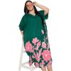 imageGypsie Blu Caftan Dresses for Women Polyester Plus Size Moo Moos Bathing Suit Cover Up Kaftan BeachDress Resort Lounge OutfitGreen Floral