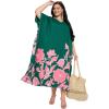 imageGypsie Blu Caftan Dresses for Women Polyester Plus Size Moo Moos Bathing Suit Cover Up Kaftan BeachDress Resort Lounge OutfitGreen Floral