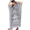 imageGypsie Blu Caftan Dresses for Women Polyester Plus Size Moo Moos Bathing Suit Cover Up Kaftan BeachDress Resort Lounge OutfitGrey