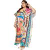 imageGypsie Blu Caftan Dresses for Women Polyester Plus Size Moo Moos Bathing Suit Cover Up Kaftan BeachDress Resort Lounge OutfitYellow  Turquoise