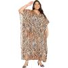 imageGypsie Blu Caftan Dresses for Women Polyester Plus Size Moo Moos Bathing Suit Cover Up Kaftan BeachDress Resort Lounge OutfitBrown