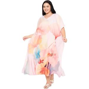 imageGypsie Blu Caftan Dresses for Women Polyester Plus Size Moo Moos Bathing Suit Cover Up Kaftan BeachDress Resort Lounge OutfitBaby Pink