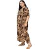 imageCaftans for Women Plus Size Polyester Maxi Beach Dresses Bathing Suit Cover Up Long Kaftan Swimsuit Coverup House DressDeep Chocolate Brown