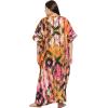 imageCaftans for Women Plus Size Polyester Maxi Beach Dresses Bathing Suit Cover Up Long Kaftan Swimsuit Coverup House DressMulticolor Geometric