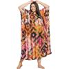 imageCaftans for Women Plus Size Polyester Maxi Beach Dresses Bathing Suit Cover Up Long Kaftan Swimsuit Coverup House DressMulticolor Geometric