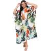 imageGypsie Blu Women Plus Size Kaftan Dress Evening Swimsuit Cover Up Beach Long Maxi Dresses VNeck Mumu for Summer CaftanWhite Tropical Leaf