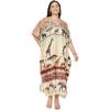 imageGypsie Blu Caftan Dresses for Women Polyester Plus Size Moo Moos Bathing Suit Cover Up Kaftan BeachDress Resort Lounge OutfitSoft Beige