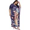 imageGypsie Blu Caftan Dresses for Women Polyester Plus Size Moo Moos Bathing Suit Cover Up Kaftan BeachDress Resort Lounge OutfitNavy Blue