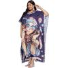 imageGypsie Blu Caftan Dresses for Women Polyester Plus Size Moo Moos Bathing Suit Cover Up Kaftan BeachDress Resort Lounge OutfitNavy Blue