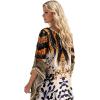 imageGypsie Blu Women Satin Short Caftan Dress Printed Plus Size Rhinestone Embroidery Tunic Tops Dresses Beach Cover Up for PartyBeige Baroque