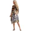imageGypsie Blu Women Satin Short Caftan Dress Printed Plus Size Rhinestone Embroidery Tunic Tops Dresses Beach Cover Up for PartyBeige Baroque