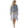 imageGypsie Blu Women Satin Short Caftan Dress Printed Plus Size Rhinestone Embroidery Tunic Tops Dresses Beach Cover Up for PartyLight Blue
