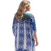 imageGypsie Blu Women Satin Short Caftan Dress Printed Plus Size Rhinestone Embroidery Tunic Tops Dresses Beach Cover Up for PartyRoyal Blue