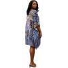imageGypsie Blu Women Satin Short Caftan Dress Printed Plus Size Rhinestone Embroidery Tunic Tops Dresses Beach Cover Up for PartyVibrant Blue